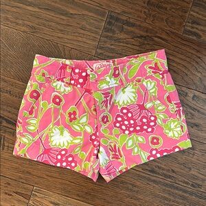 Lilly Pulitzer Pink and Green Floral Shorts